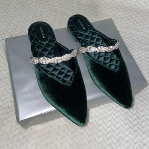 Birdies Shoes | Birdies Swan Flat | Emerald Green SZ 8.5